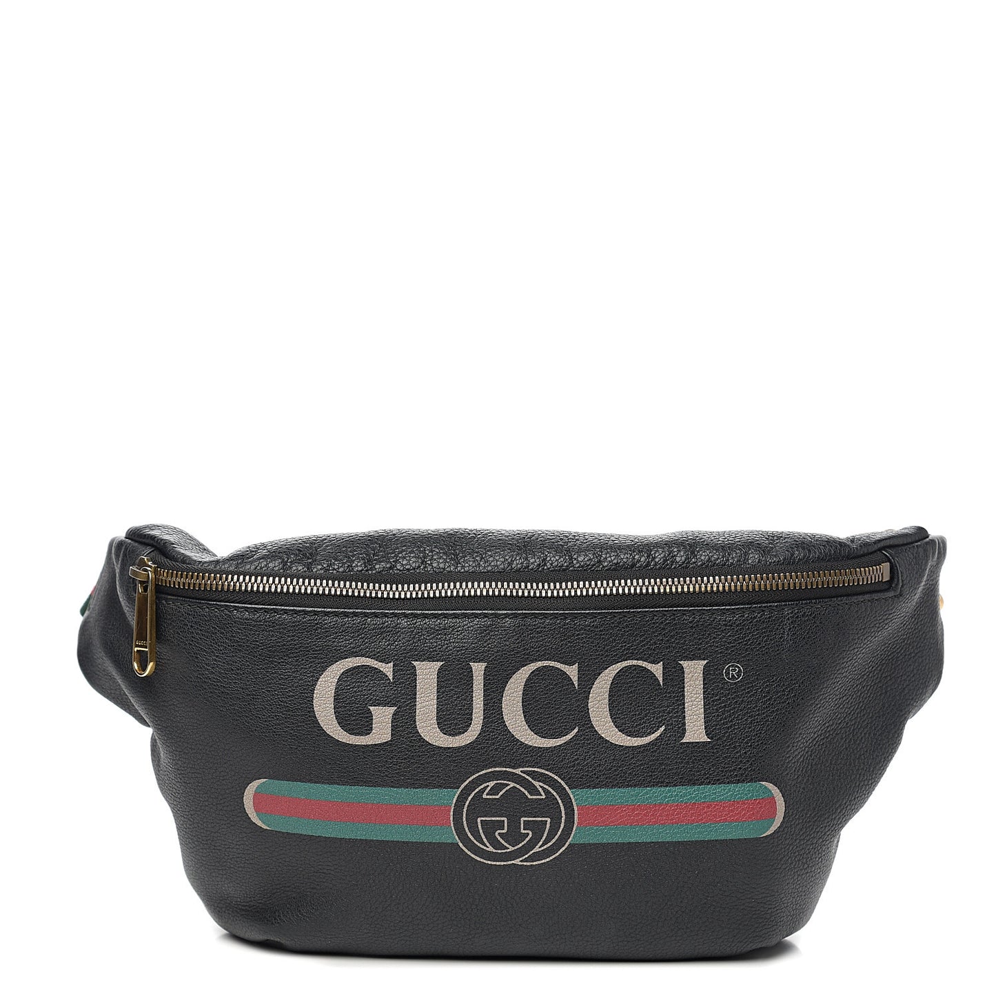 Grained Calfskin Logo Belt Bag Black