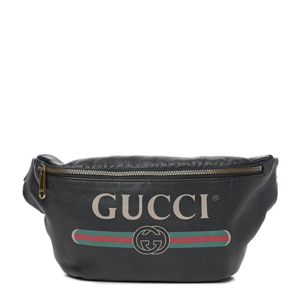 Gucci Grained Calfskin Logo Belt Bag Black 1 of 10