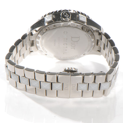 Christian Dior Stainless Steel Diamond Christal Chronograph Watch White 5 of 6