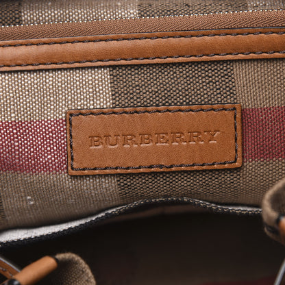 Burberry Canvas Mega Check Medium Kelshall Traveller Hobo Saddle Brown 6 of 12