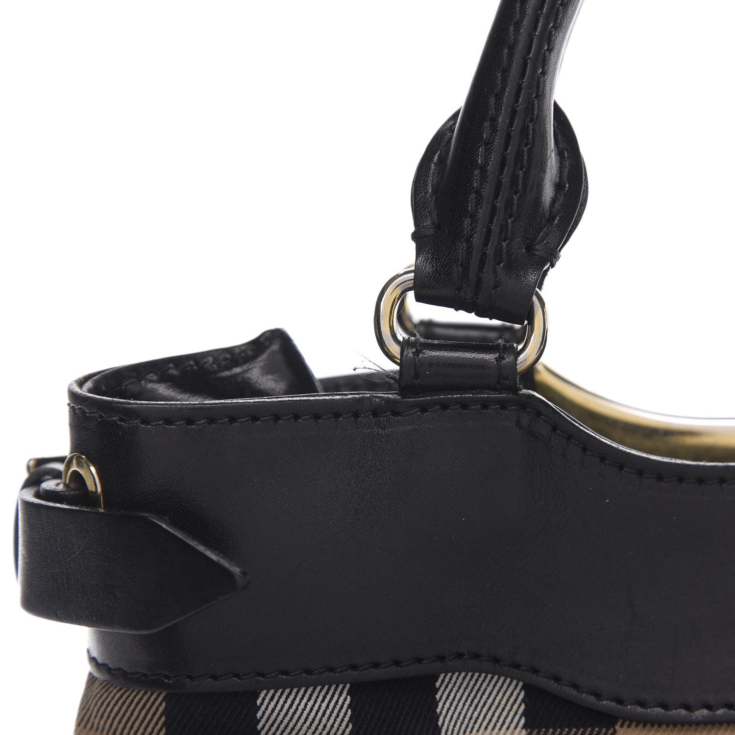 Burberry Canvas House Check Tote Black 9 of 13
