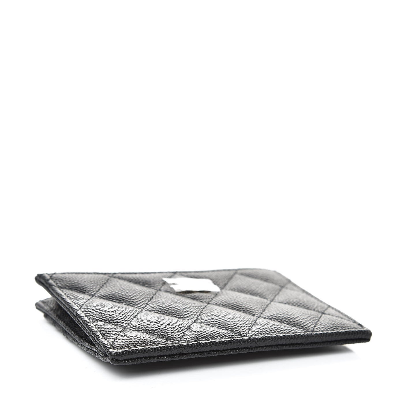 Caviar Quilted CC Zip Card Holder Black