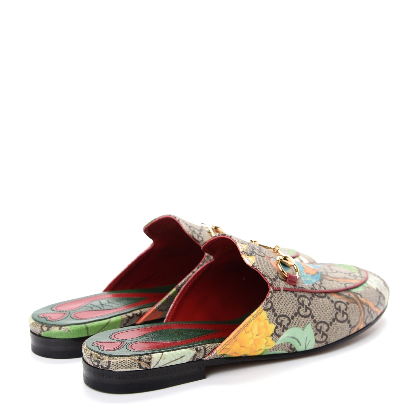 GG Supreme Monogram Tian Womens Princetown Slippers 36 Beige Ebony Multicolor
