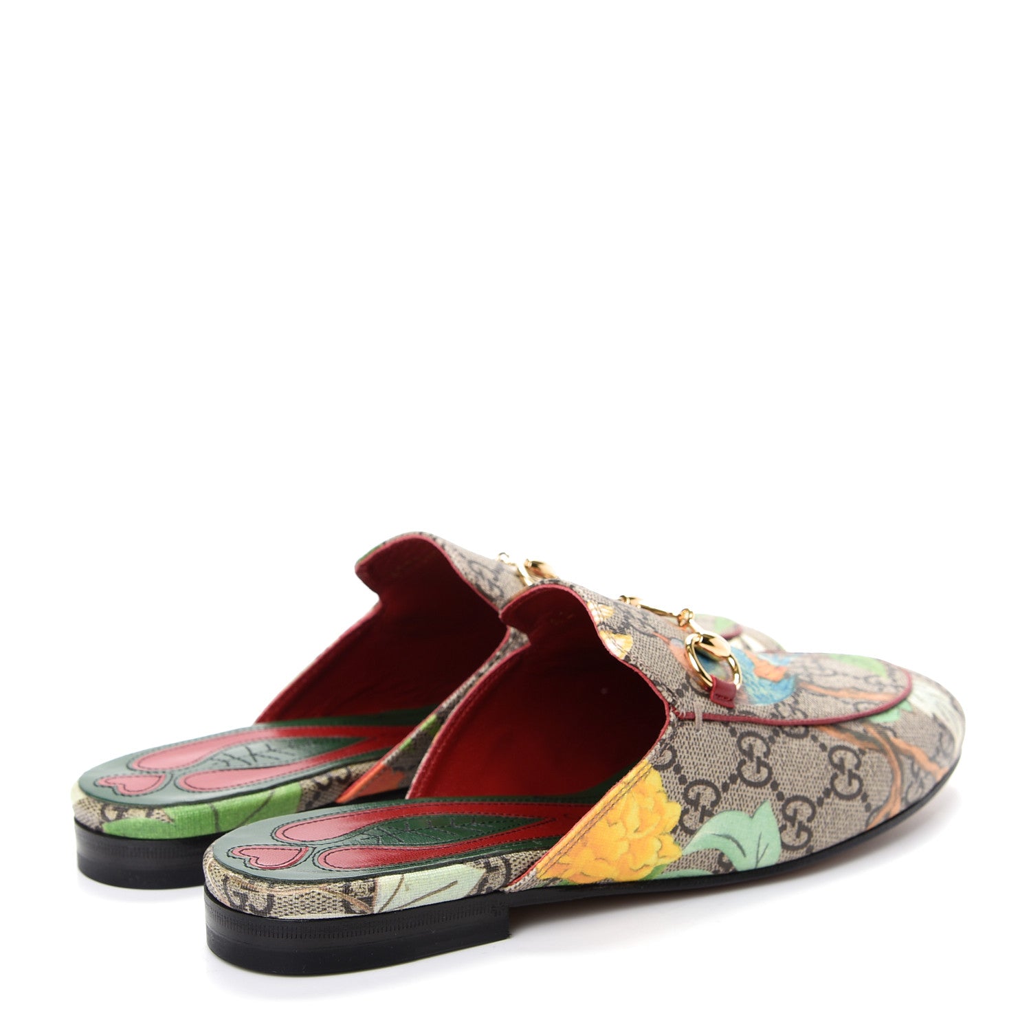 Gucci GG Supreme Monogram Tian Womens Princetown Slippers 36 Beige Ebony Multicolor 4 of 11