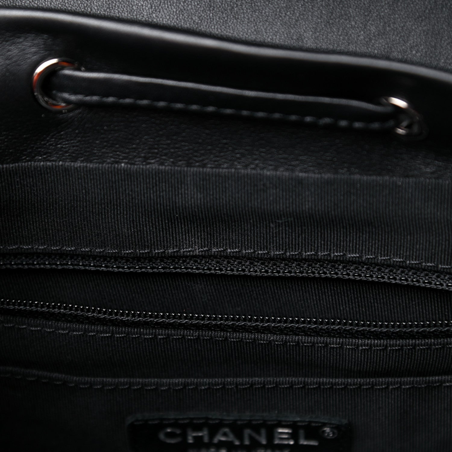 Chanel Calfskin Chevron Quilted Small Urban Spirit Backpack Black 9 of 13