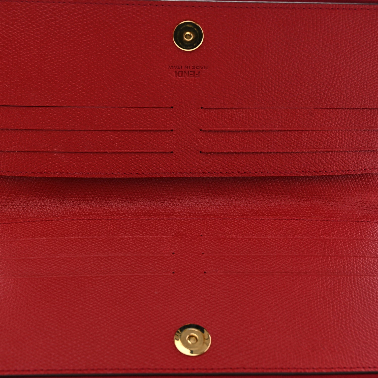 Fendi Nappa FF 1974 Embossed Zip Pouch Wallet Fragola 5 of 12