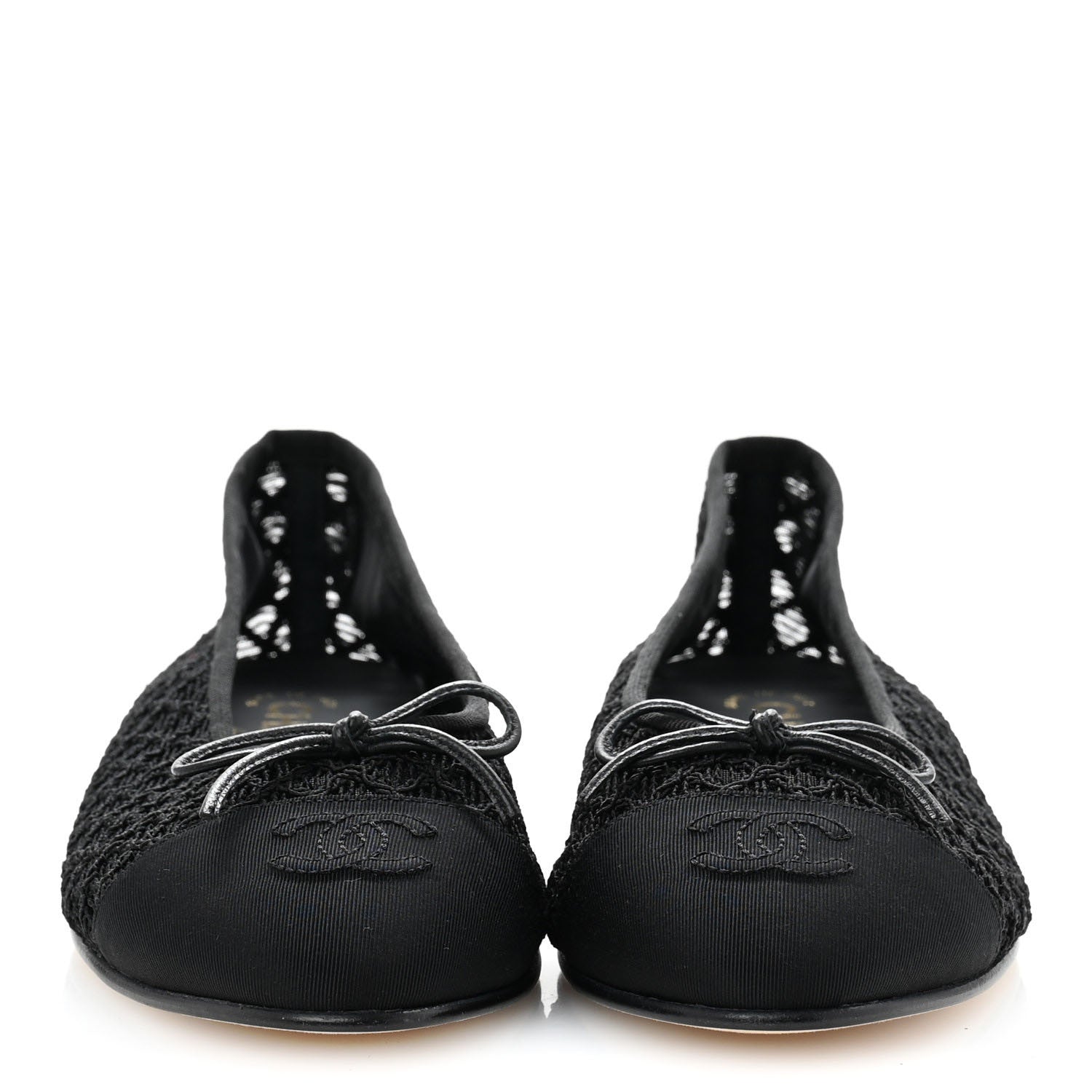 Chanel Embroidered Grosgrain Cap Toe Ballerina Flats 39 Black 3 of 8