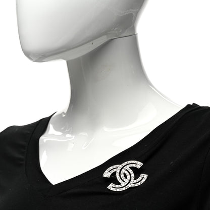 Chanel Baguette Crystal CC Brooch Silver 2 of 5