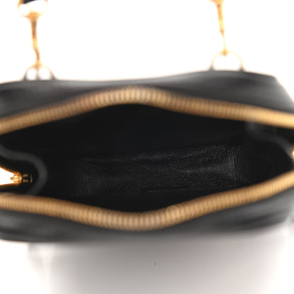 Balenciaga Grained Calfskin Logo Cash Phone Holder Bag Black White 4 of 11