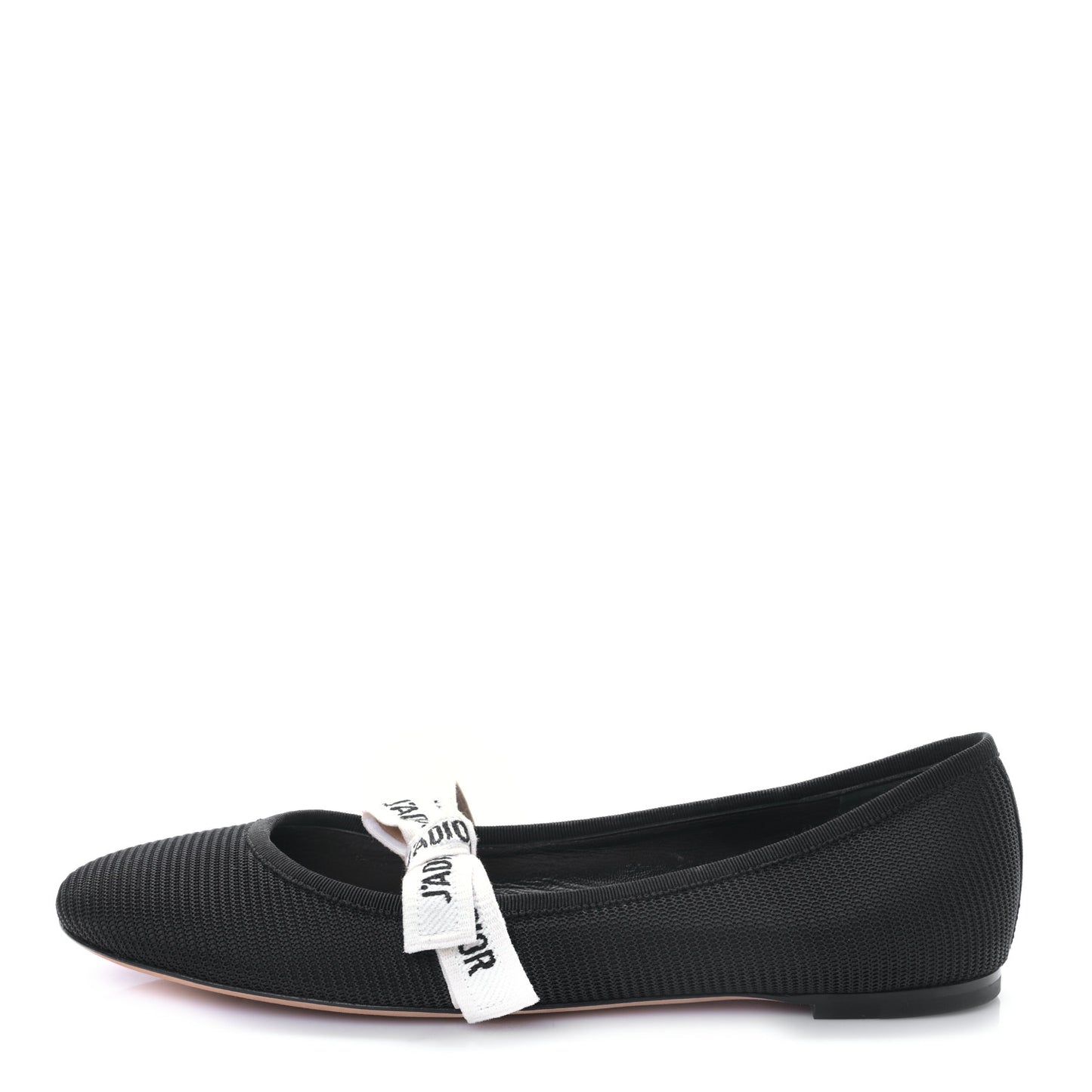 Fabric Ribbon Embroidered J'Adior Ballet Flats 40 Black