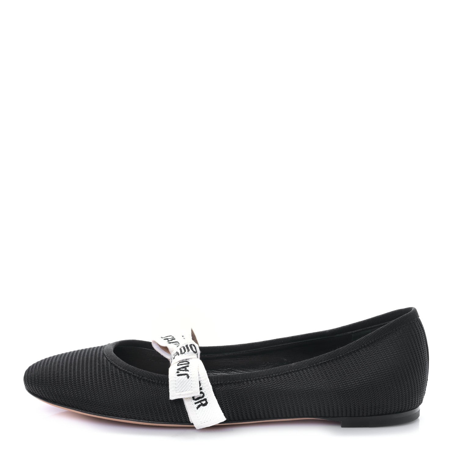 Christian Dior Fabric Ribbon Embroidered J'Adior Ballet Flats 40 Black 1 of 8