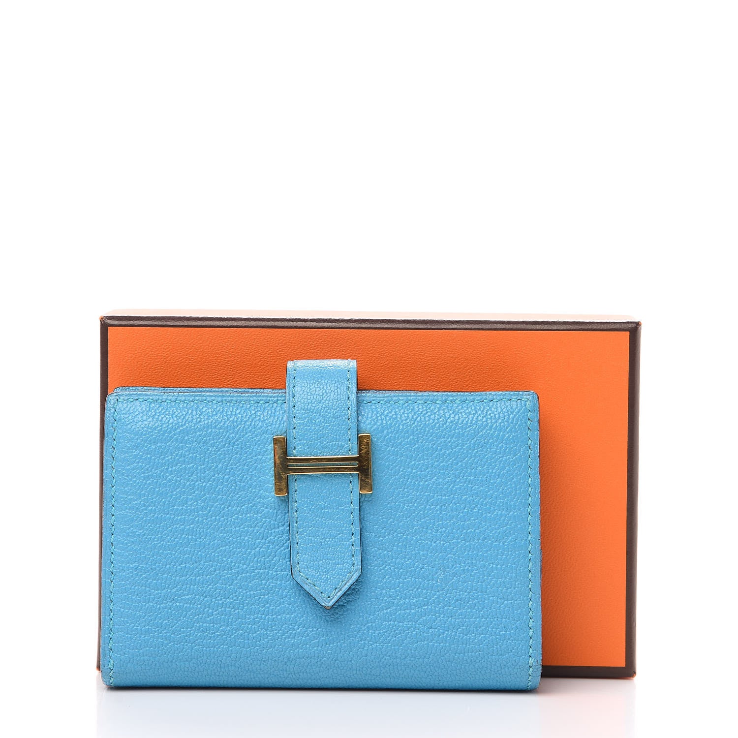 Hermes Chevre Mysore Mini Bearn Wallet Bleu Azteque 6 of 6