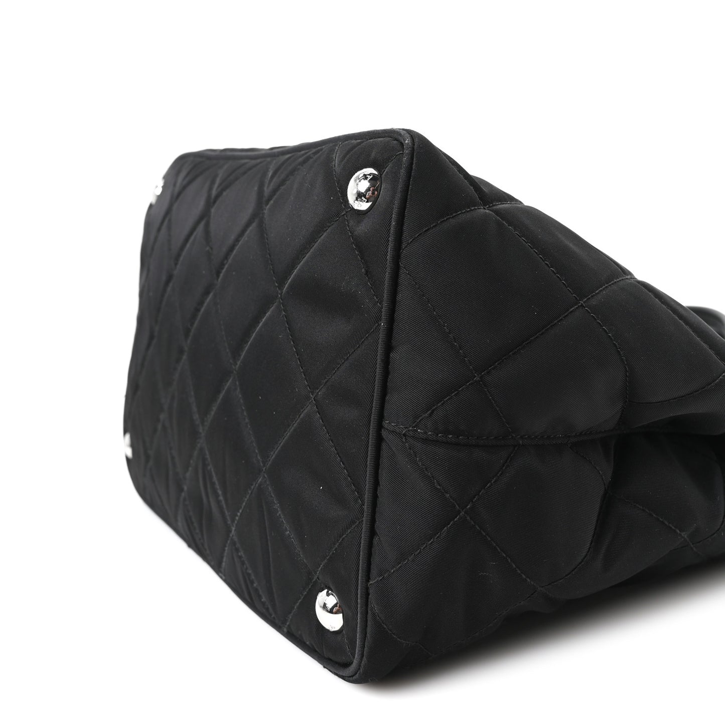 Nylon Tessuto Impuntu Quilted Tote Black
