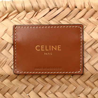 Celine Raffia Calfskin Triomphe Medium Panier Tan 6 of 15