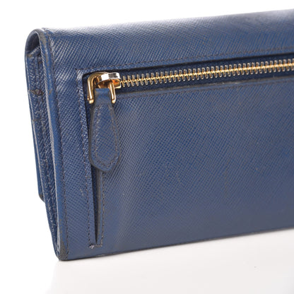 Prada Saffiano Corner Continental Flap Wallet Bluette Cobalto 9 of 13