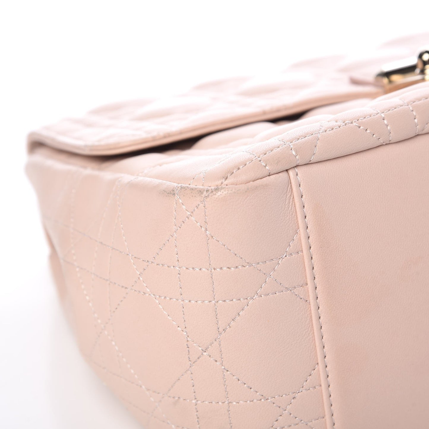 Lambskin Cannage Large Miss Dior Flap Rose Poudre
