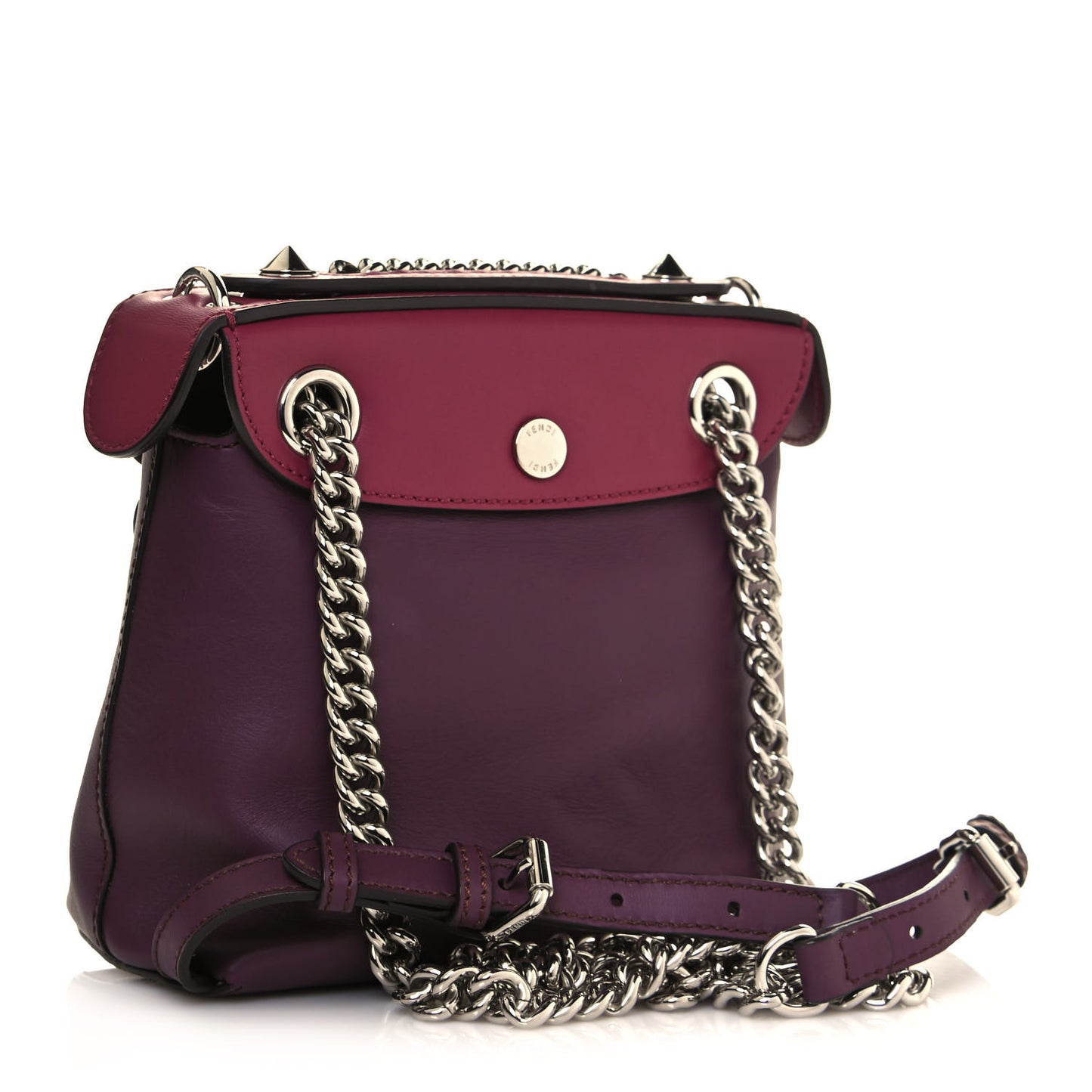 Vitello Century Pearl Bi-Color Scalloped Mini Back to School Backpack Amarone Black Cherry