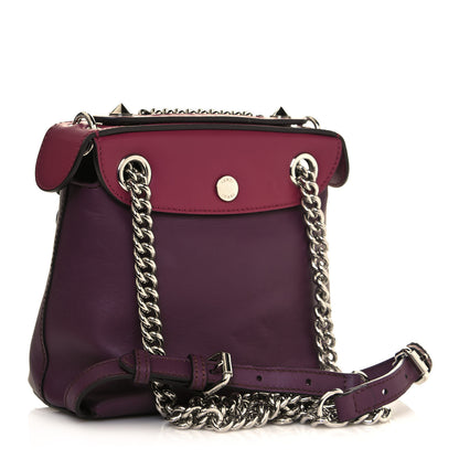 Fendi Vitello Century Pearl Bi-Color Scalloped Mini Back to School Backpack Amarone Black Cherry 3 of 15