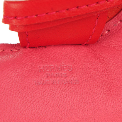 Hermes Milo Lambskin Grigri Rodeo Bag Charm PM Rose Azalee Orange Poppy Rouge Indien 4 of 5