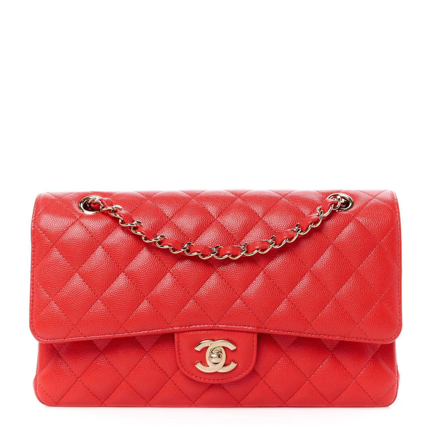 Chanel Caviar Quilted Medium Double Flap Red 1 of 12