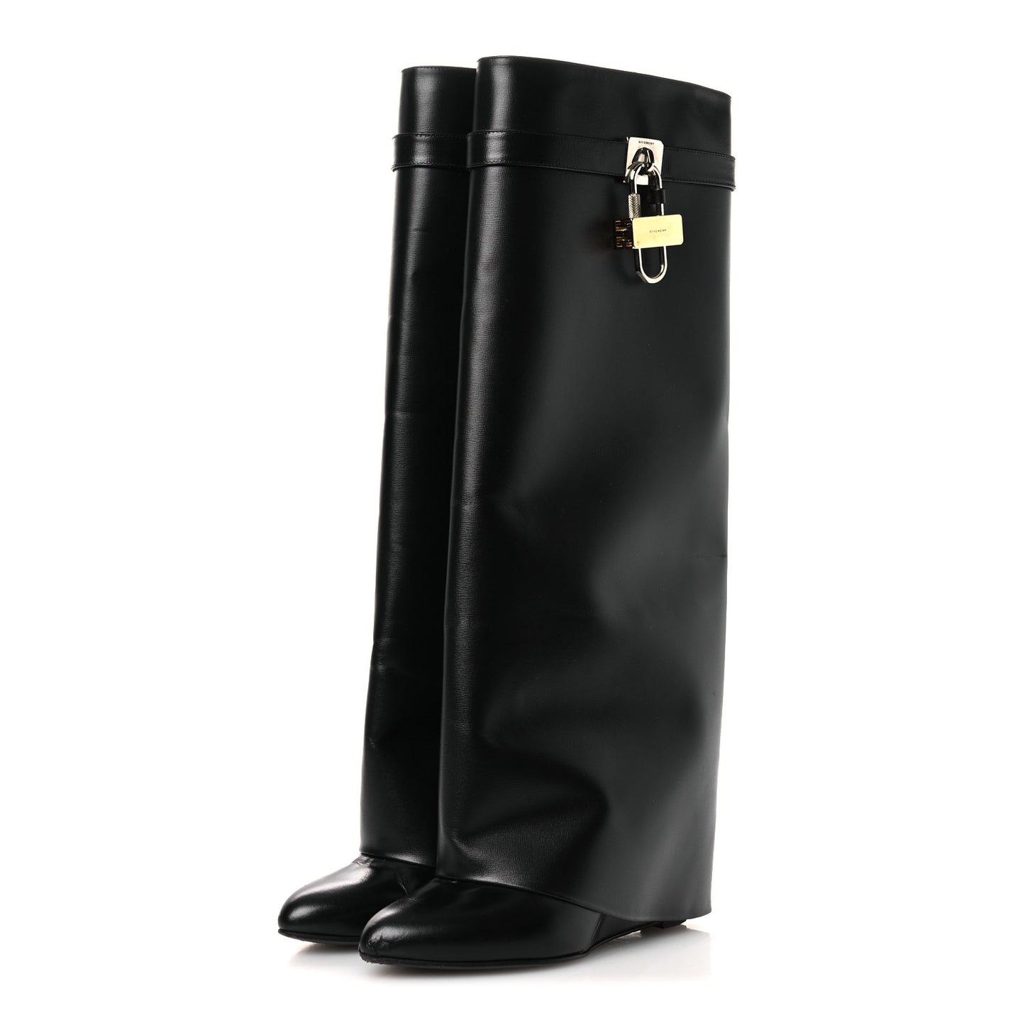 Calfskin Shark Lock Pant Boots 36 Black