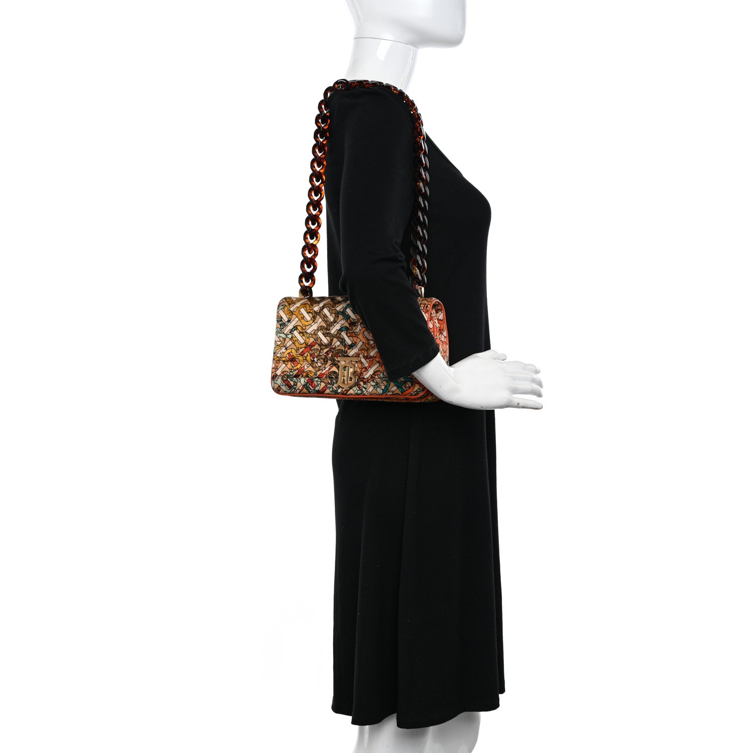 Burberry Fabric Monogram Quilted TB Resin Chain Small Lola Bag Multicolor 2 of 10