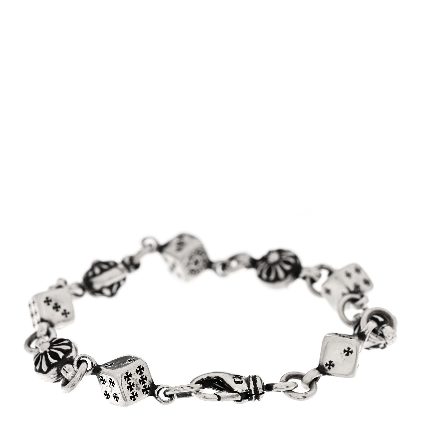 Chrome Hearts Sterling Silver Dice 9 Link Bracelet 2 of 4