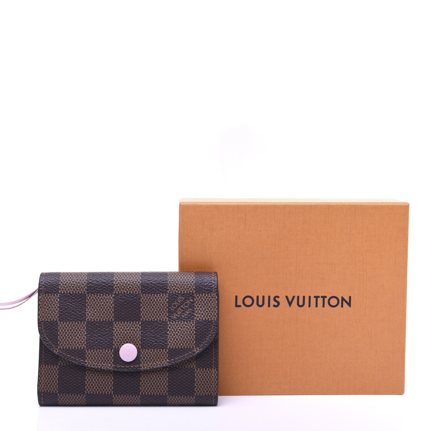 Damier Ebene Rosalie Coin Purse Rose Ballerine