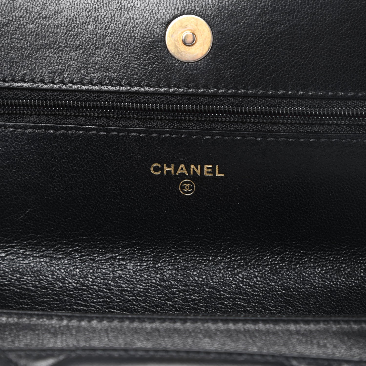 Chanel Shiny Goatskin Quilted Chanel 19 Wallet On Chain WOC Black 6 of 15