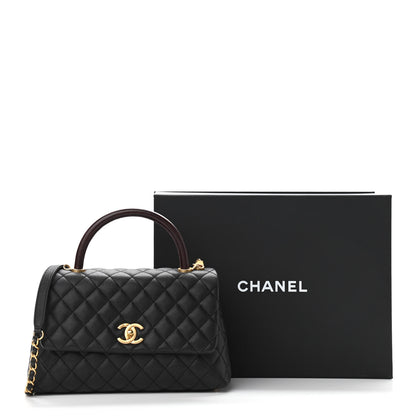 Chanel Caviar Lizard Embossed Quilted Small Coco Handle Flap Black 11 of 11