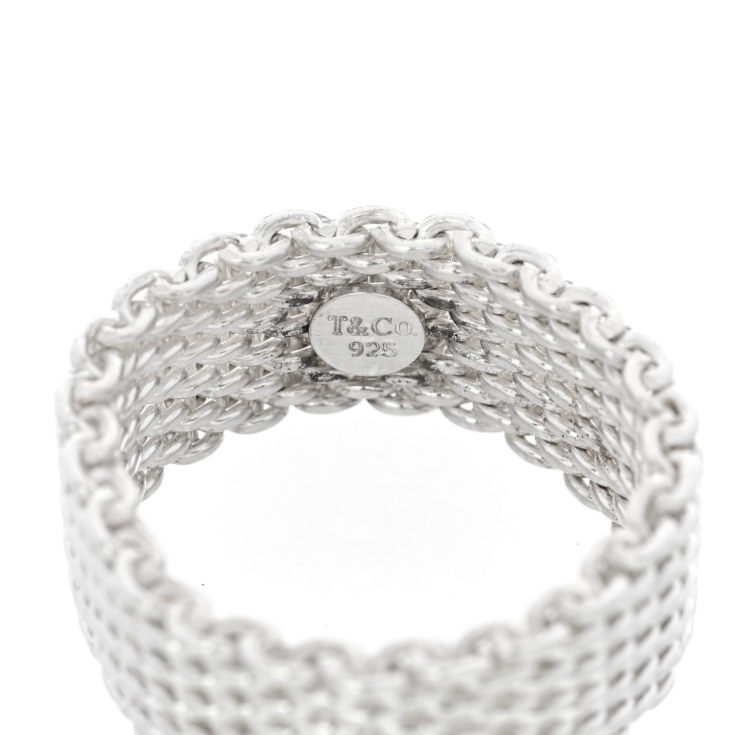 Tiffany Sterling Silver Somerset Mesh Ring 66 11.5 7 of 8