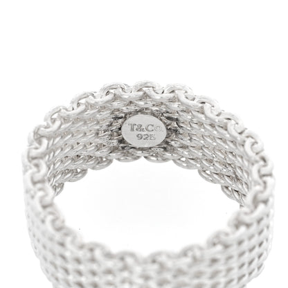 Tiffany Sterling Silver Somerset Mesh Ring 66 11.5 7 of 8