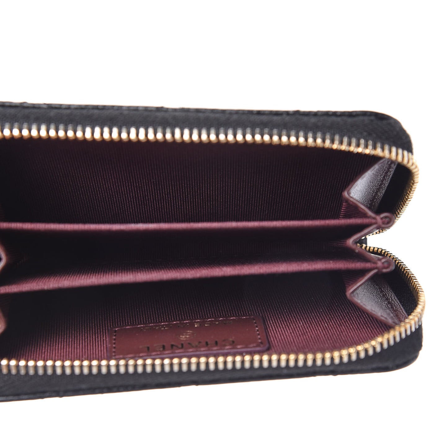 Caviar Quilted Zip Coin Purse Black
