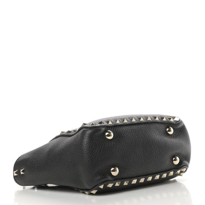 Valentino Garavani Pebbled Calfskin Mini Rockstud Tote Black 4 of 10