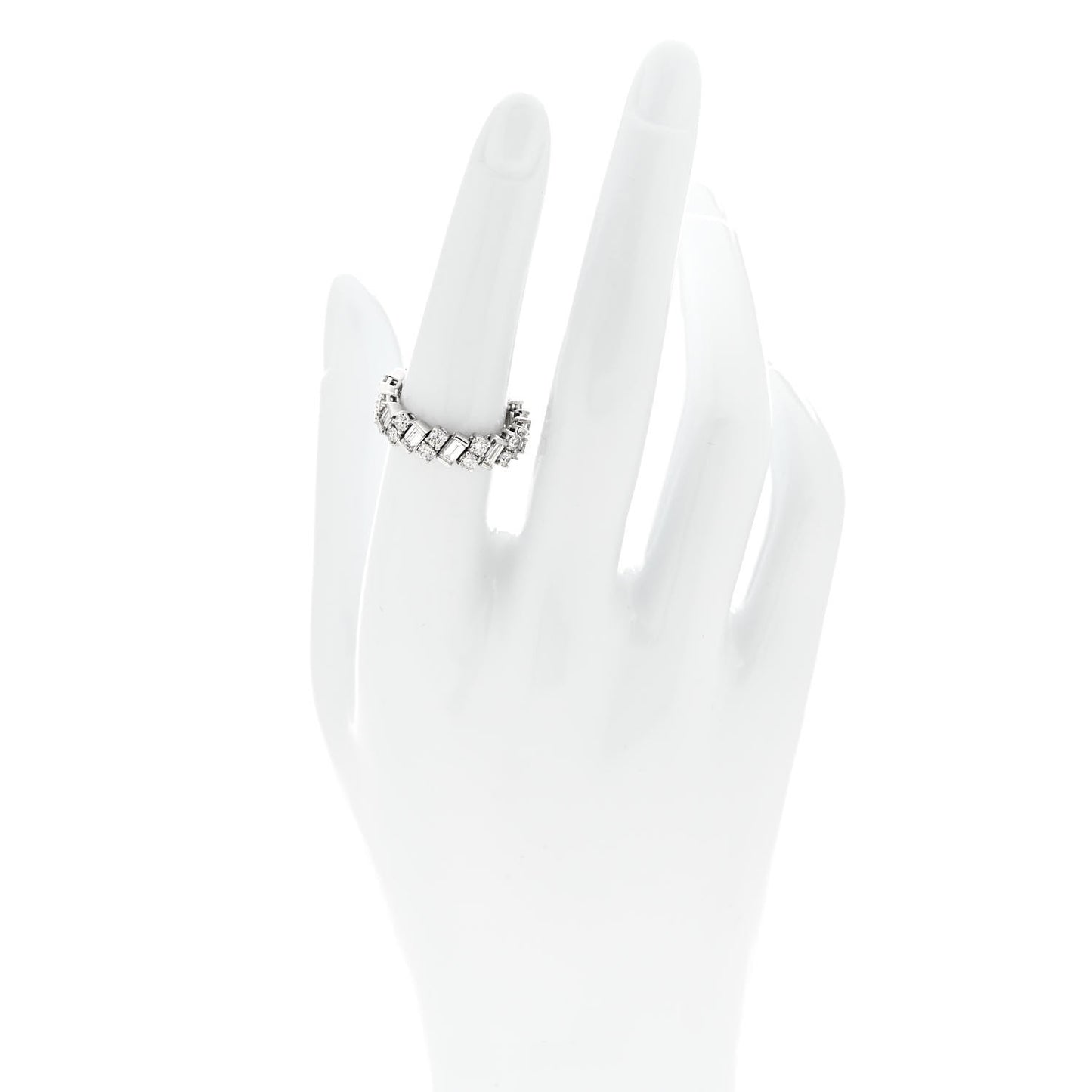 18K White Gold Diamond Reflection de Cartier Ring 52 6