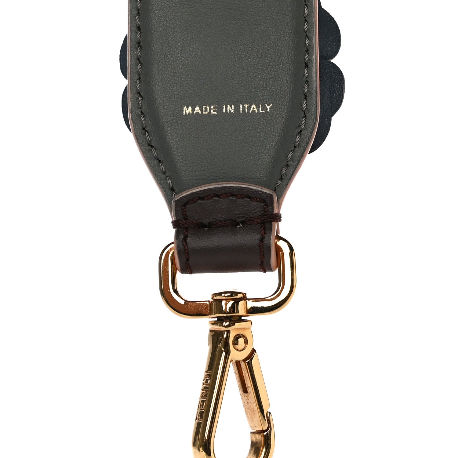 Fendi Vitello Dolce Flowerland Studded Strap You Moresco Malachite 5 of 10