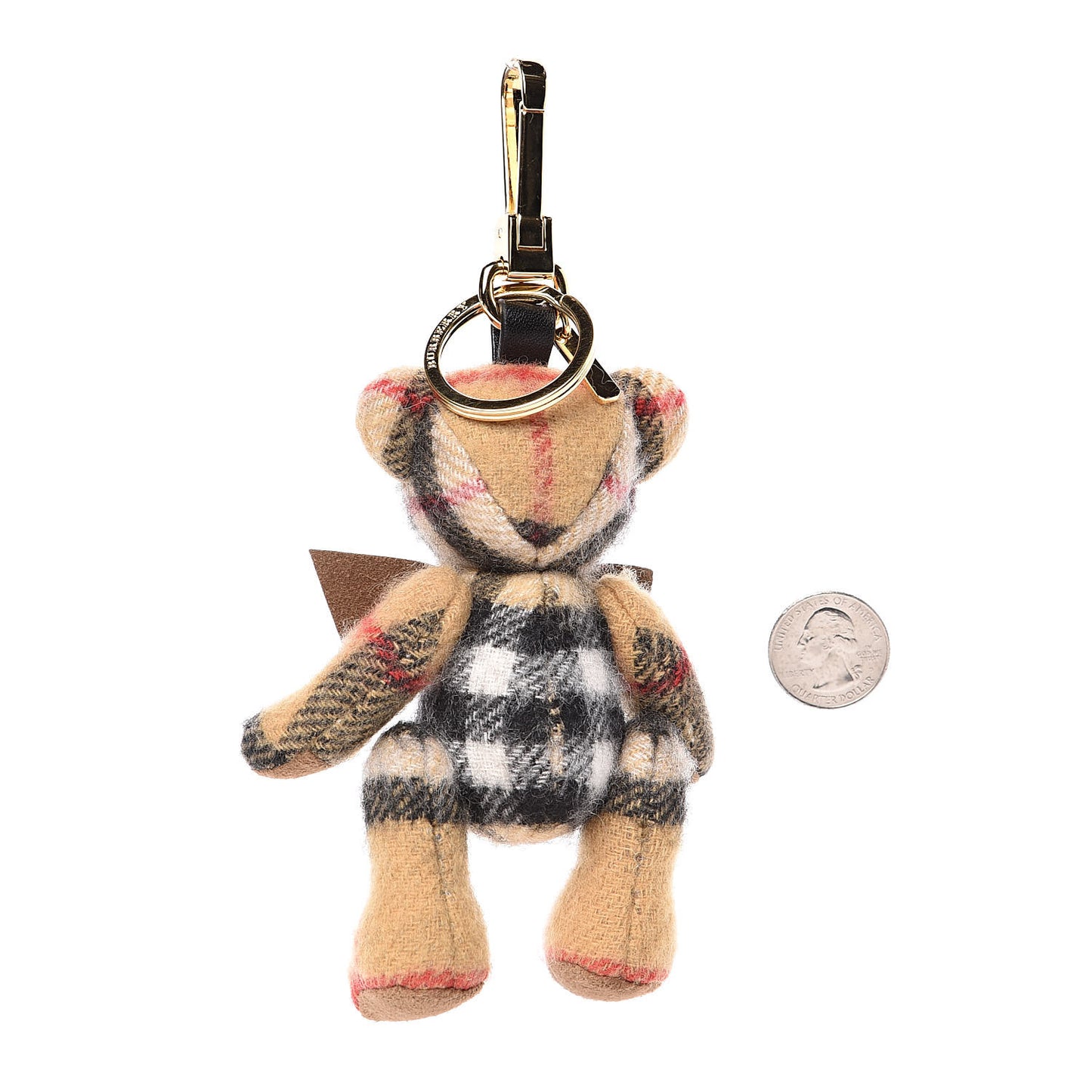 Cashmere Vintage Check Thomas Bear Bag Charm Antique Yellow