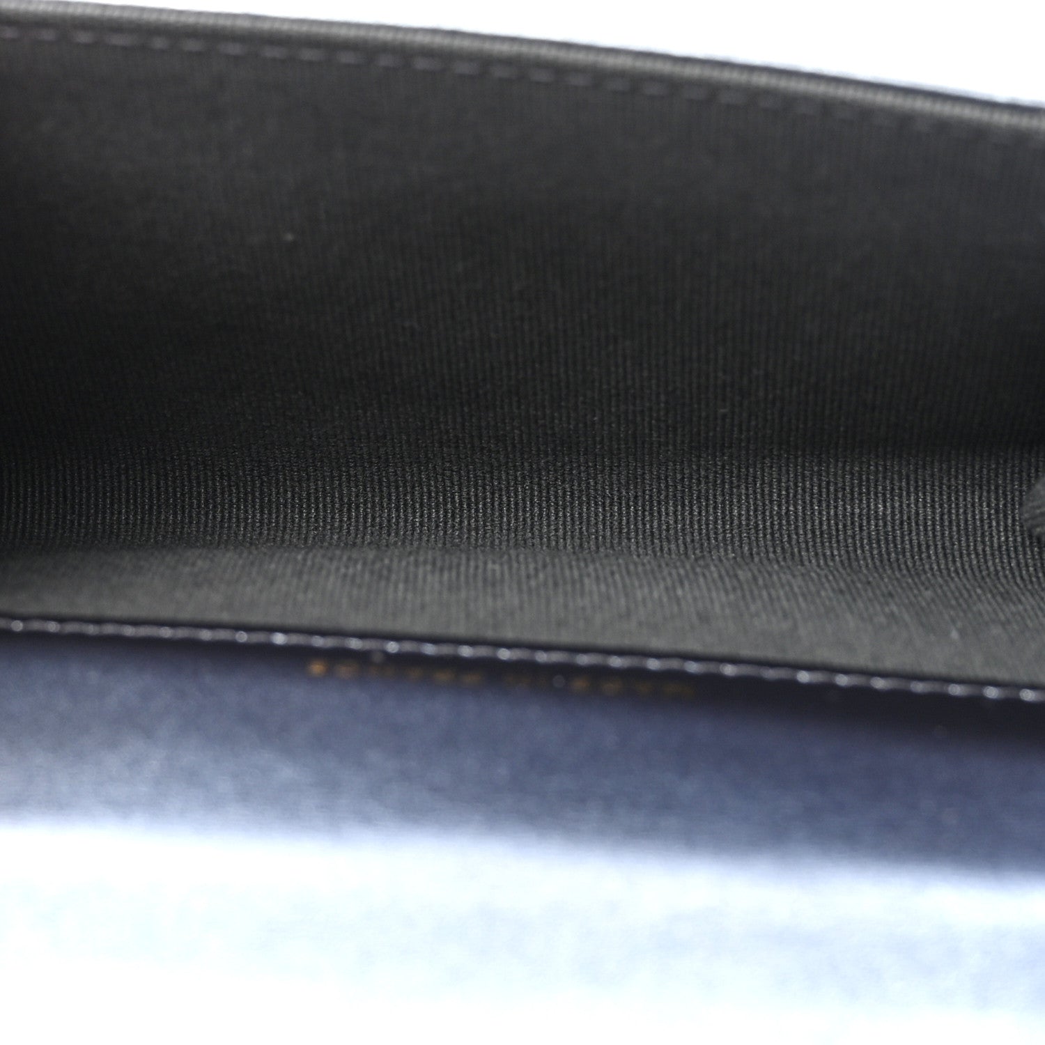 Chanel Metallic Lambskin Quilted Flap Card Holder Wallet Dark Blue 5 of 9