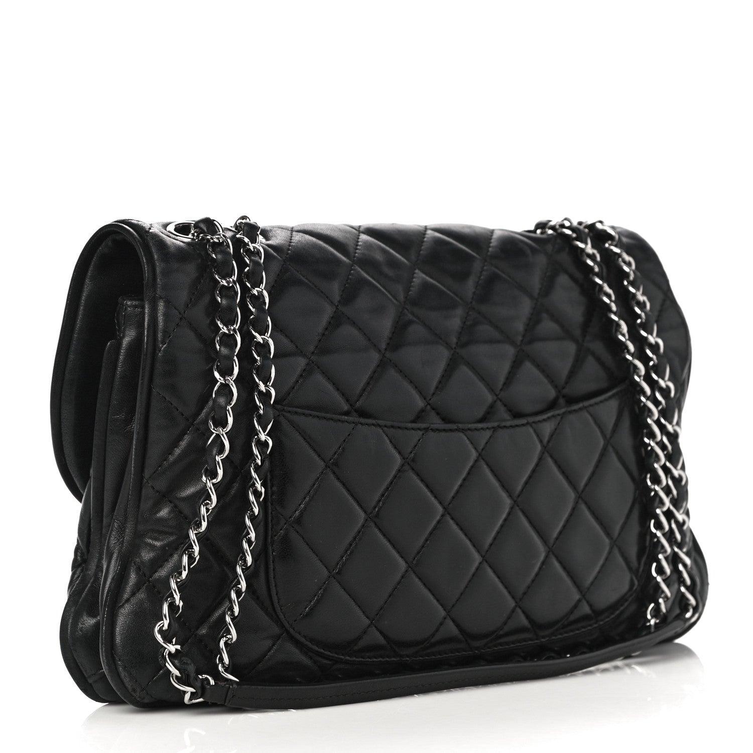 Chanel Lambskin Quilted Large Pagode Piping Flap Black 2 of 17