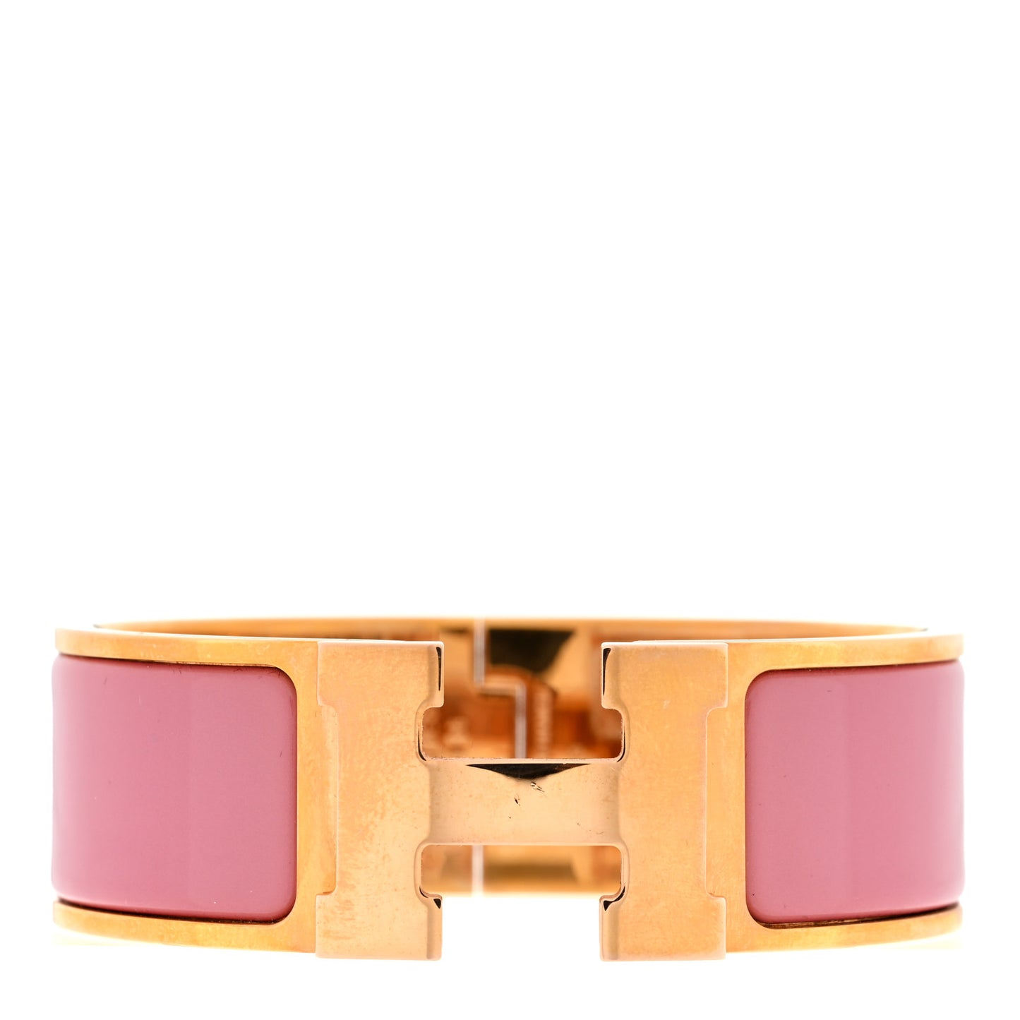 Enamel Wide Clic Clac H Bracelet PM Rose Velours