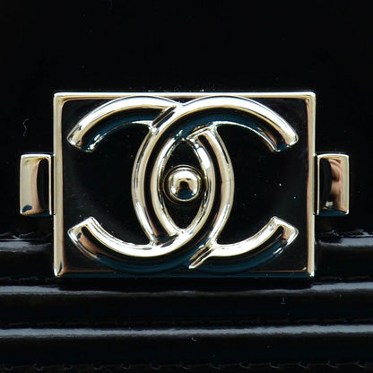 Chanel Glazed Calfskin Boy Wallet On Chain WOC Black 5 of 10