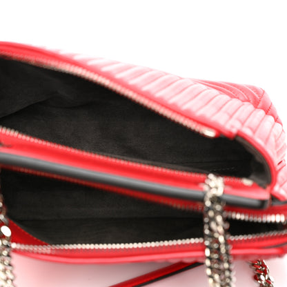 Fendi Shiny Nappa Trapuntata Small DotCom Click Chain Satchel Rojo 7 of 11