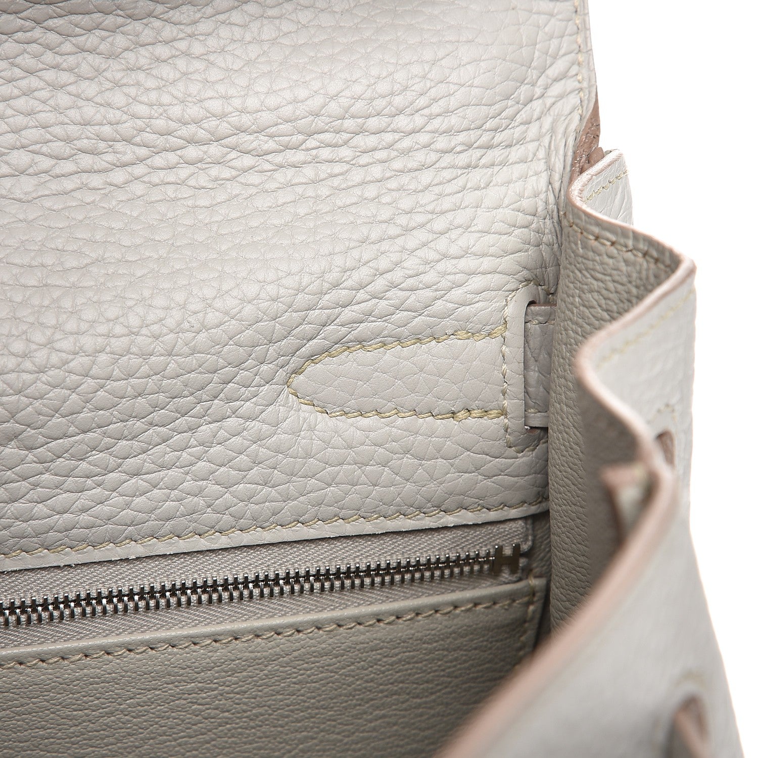 Hermes Taurillon Clemence Kelly Retourne 32 Gris Perle 15 of 33