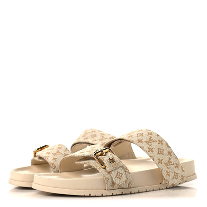 Louis Vuitton Monogram Lurex Bom Dia Flat Comfort Mules 40 Beige 4 of 9
