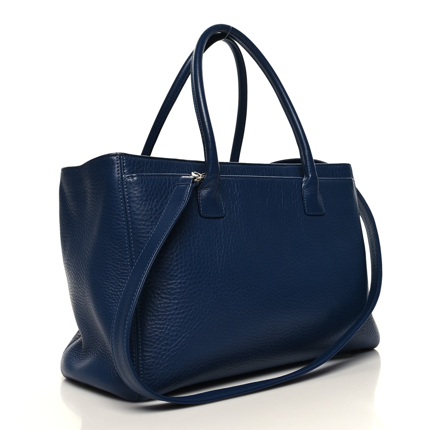 Calfskin Cerf Executive Shopper Tote Blue