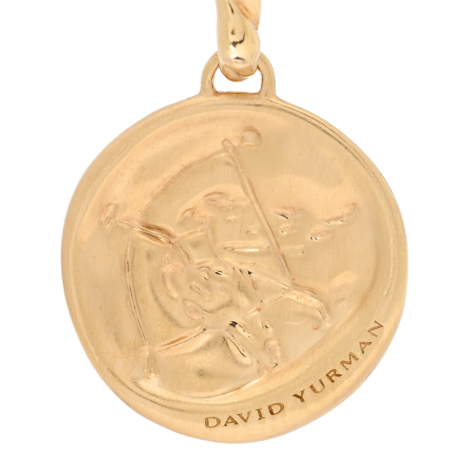 David Yurman 18K Yellow Gold Diamond Sagittarius Zodiac Amulet Pendant 3 of 4