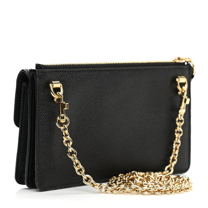 Dolce & Gabbana Dauphine Embellished Logo Chain Pouch Black 2 of 8
