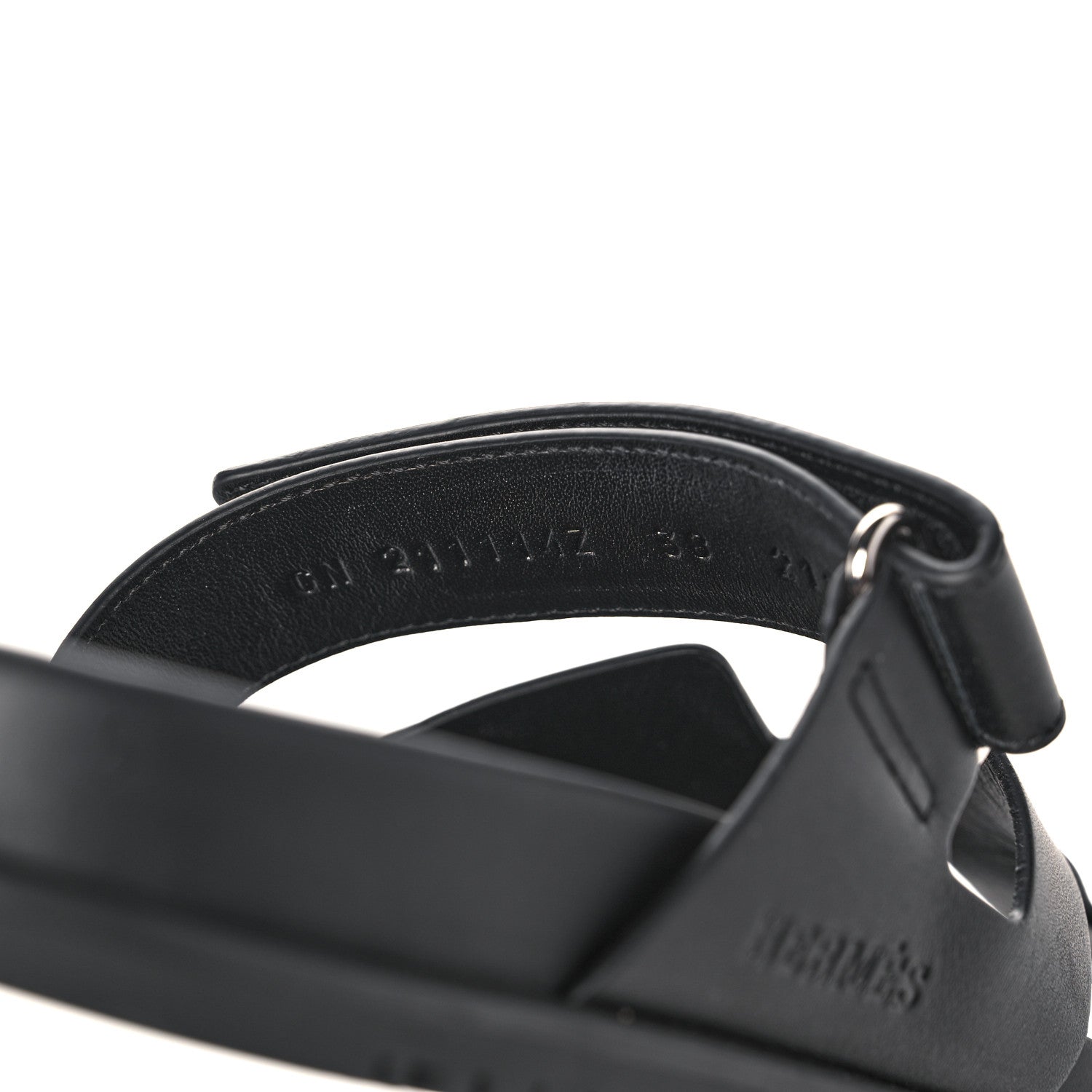 Hermes Calfskin Womens Chypre Sandals 38 Black 8 of 11