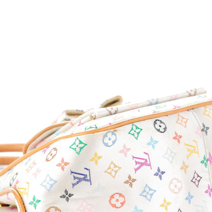 Louis Vuitton Silk Satin Monogram Multicolor Abelia White 9 of 10