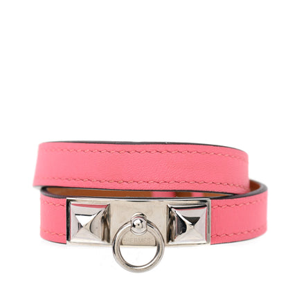 Hermes Swift Rivale Double Tour Bracelet S Rose Azalee 1 of 6